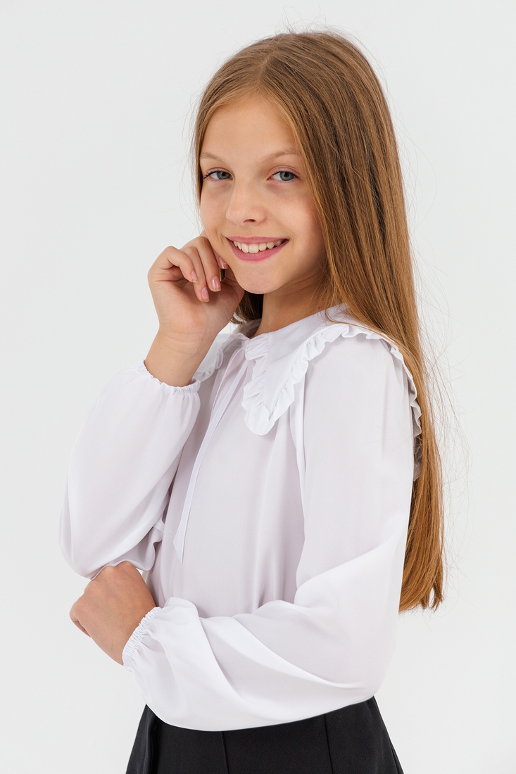 Фото Блуза однотонна для дівчинки MyChance 2415 140 см Білий (2000990619198D)