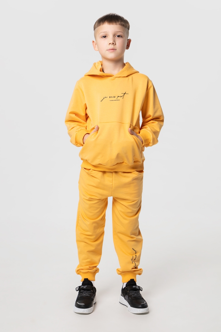 Фото Костюм для хлопчика (худі+штани) Ecrin 2501 140 см Жовтий (2000990239709D)