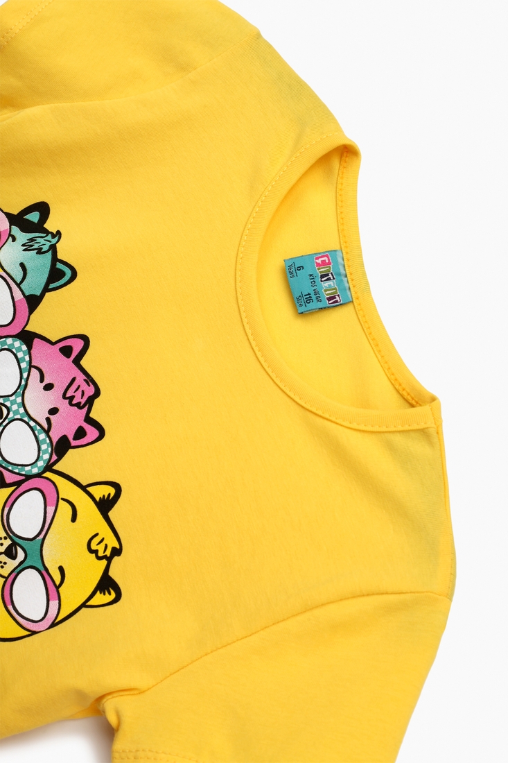 Фото Костюм для девочки (футболка+Велотреки) Baby Show 16141-1 110 Желтый (2000989457473S)