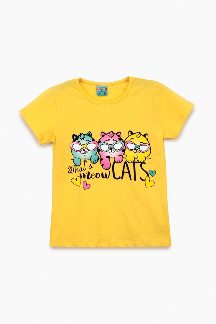 Фото Костюм для девочки (футболка+Велотреки) Baby Show 16141-1 128 Желтый (2000989457503S)