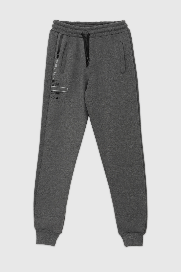 Фото Спортивные штаны с принтом для мальчика Atescan 1105 176 см Графитовый (2000990262875W)