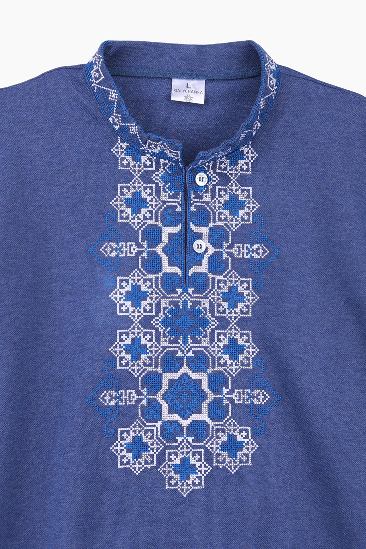 Фото Вышивка-футболка мужская Захар 3XL Синий (2000989574576А)
