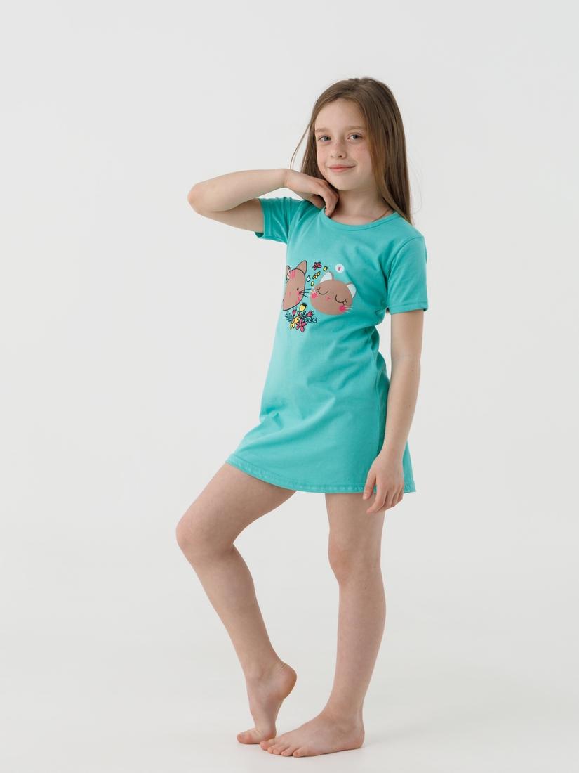 Фото Ночная рубашка для девочки Mini Moon 6220 110-116 см Зеленый (2000990500465A)