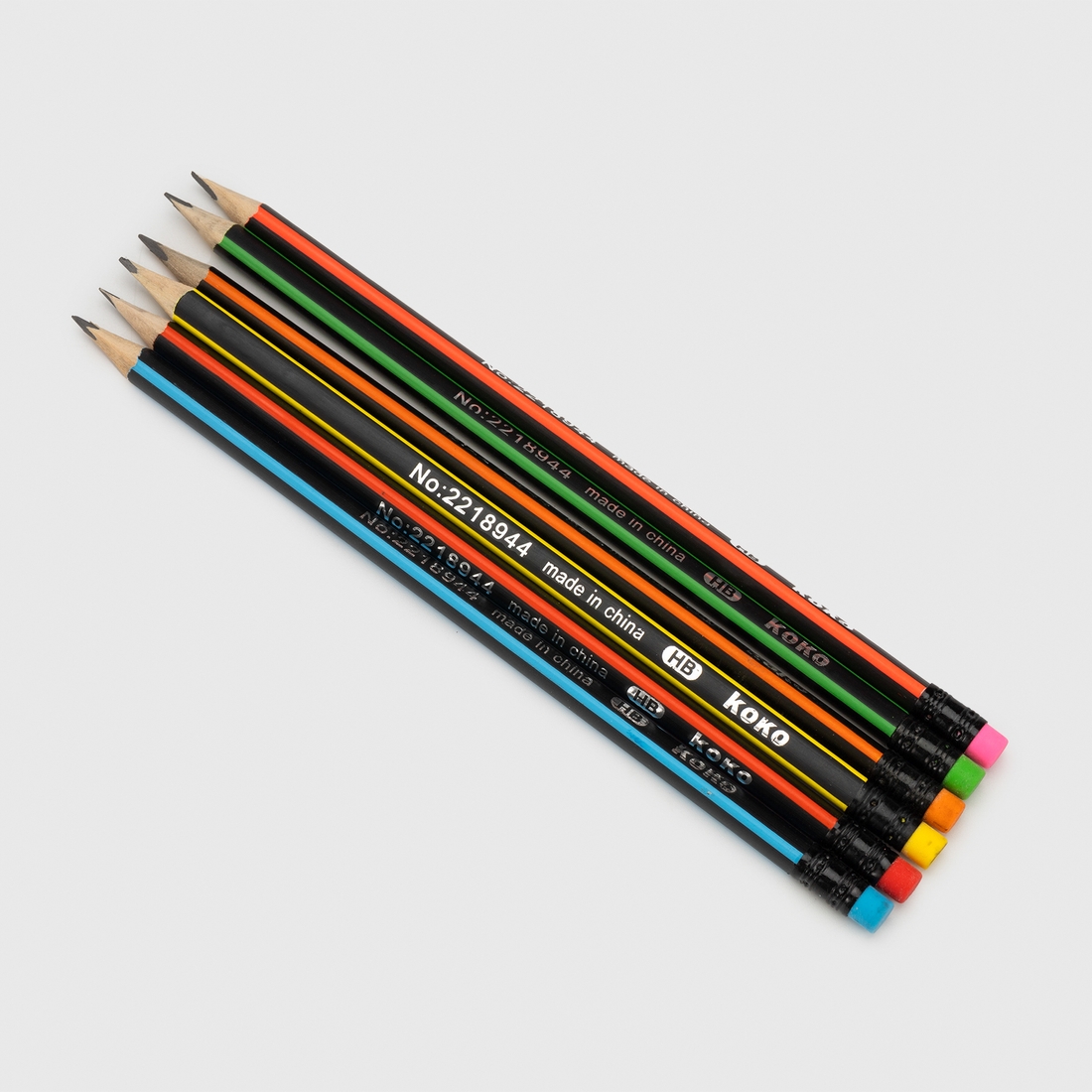 Фото Набор карандашей чернографических с ластиком Koko HB HJ5101-K Разноцветный (2000989977483)
