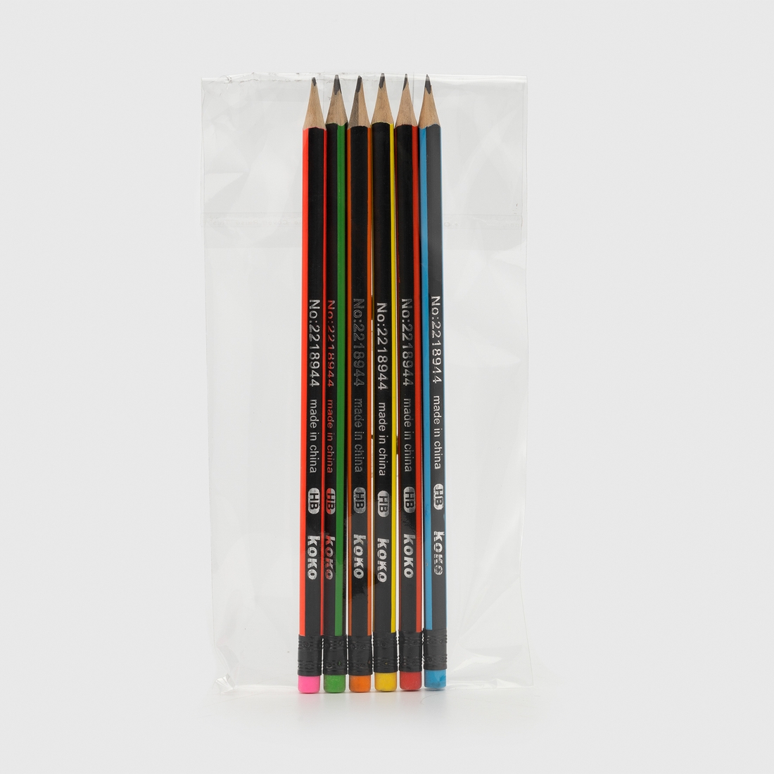 Фото Набір олівців чорнографічних з гумкою Koko HB HJ5101-K Різнокольоровий (2000989977483)