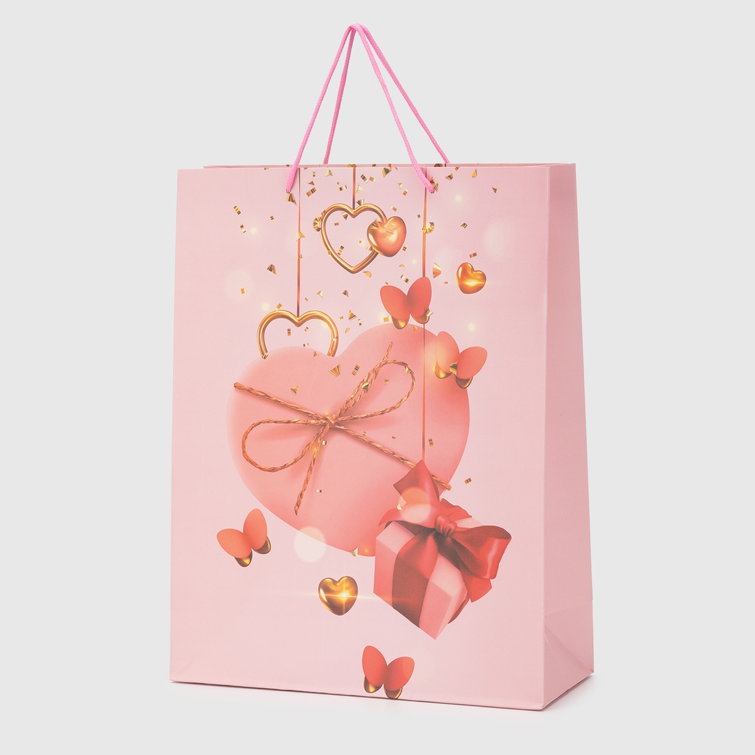 Фото Пакет подарочный "Розовое сердце" DV-2118-2L Разноцветный (2000989915690)
