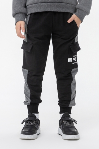 Фото Спортивные штаны с принтом для мальчика Atescan 1100 152 см Черный (2000990079176D)