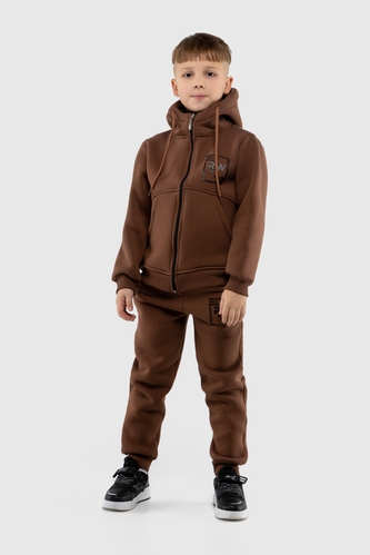 Фото Спортивний костюм для хлопчика (світшот, штани) Ecrin 2027 134 см Коричневий (2000990230881W)