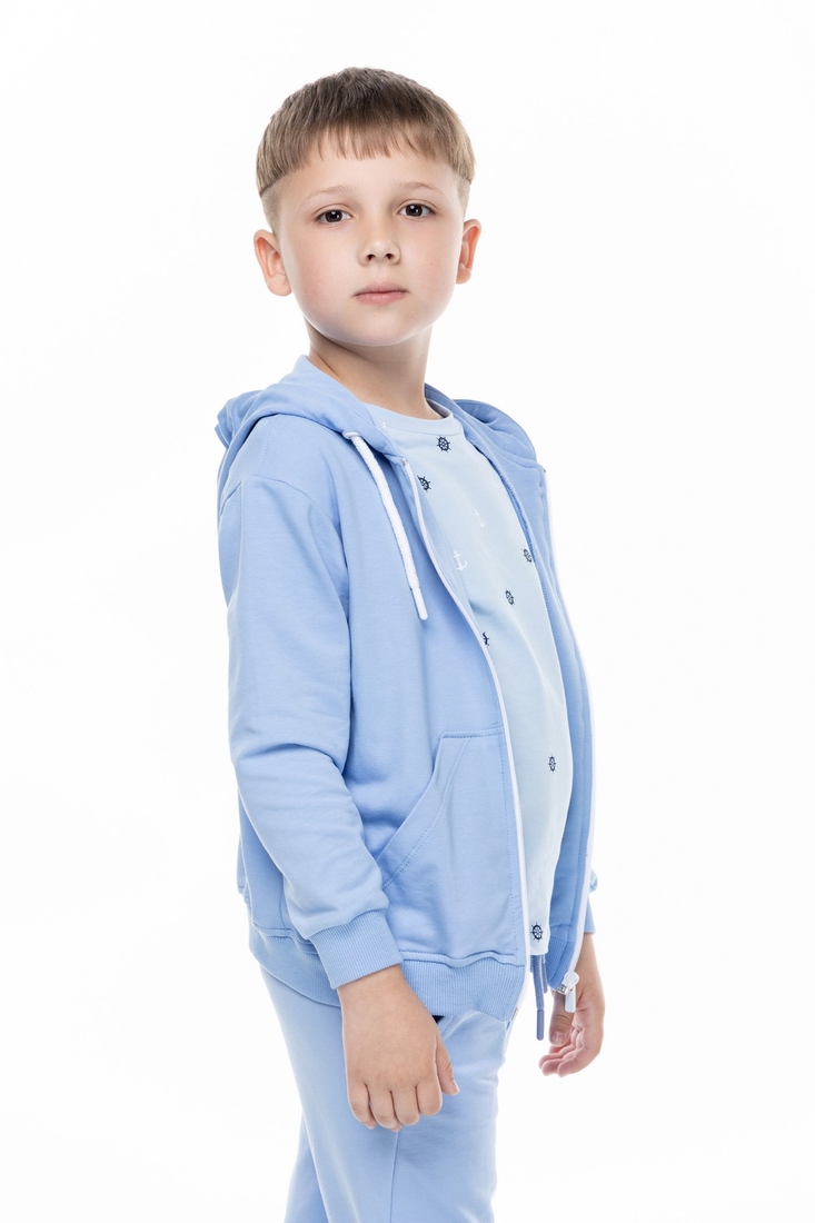 Фото Кофта з принтом для хлопчика Toontoy 23275 116 см Блакитний (2000989728429D)