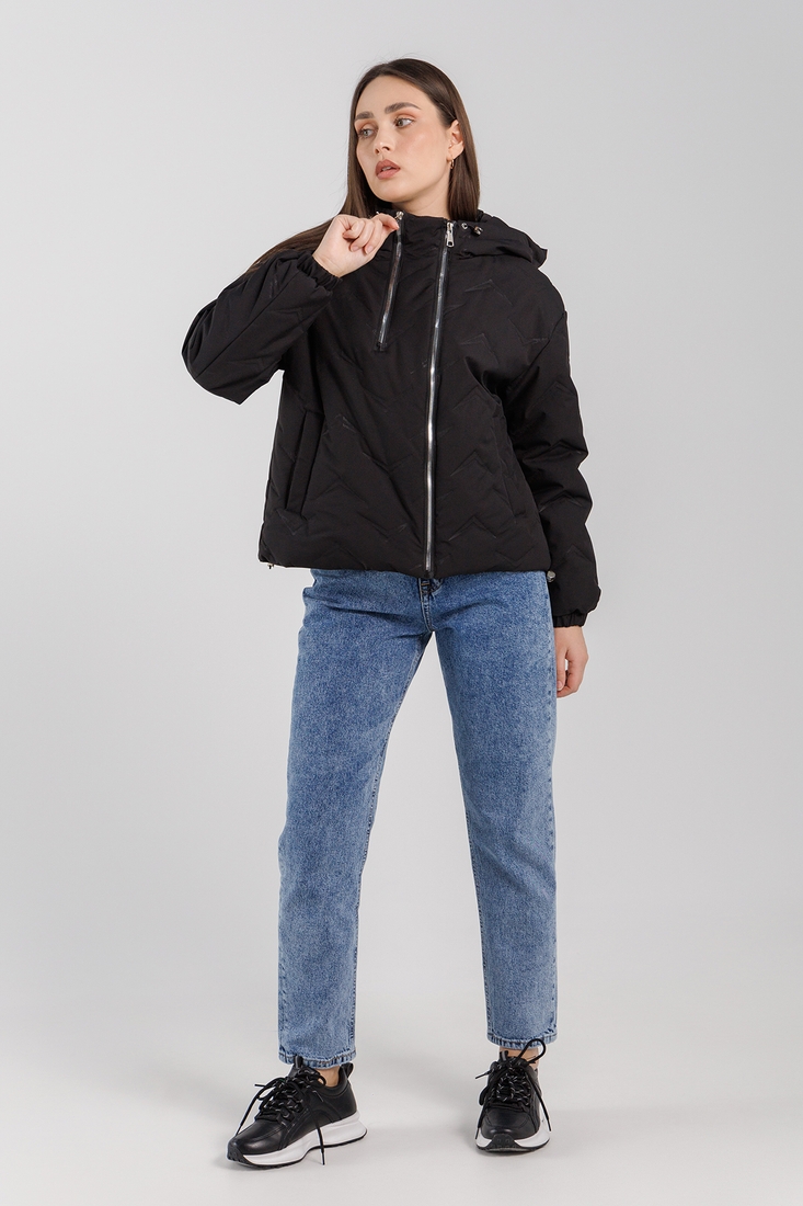 Фото Куртка однотонна жіноча 68121 M Чорний (2000990320605D)
