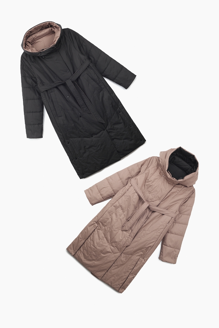 Фото Куртка жіноча двостороння Button 110-656 M Чорно-коричневий (2000989400455D)