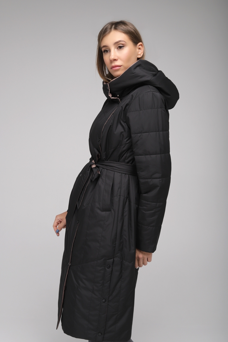 Фото Куртка жіноча двостороння Button 110-656 M Чорно-коричневий (2000989400455D)