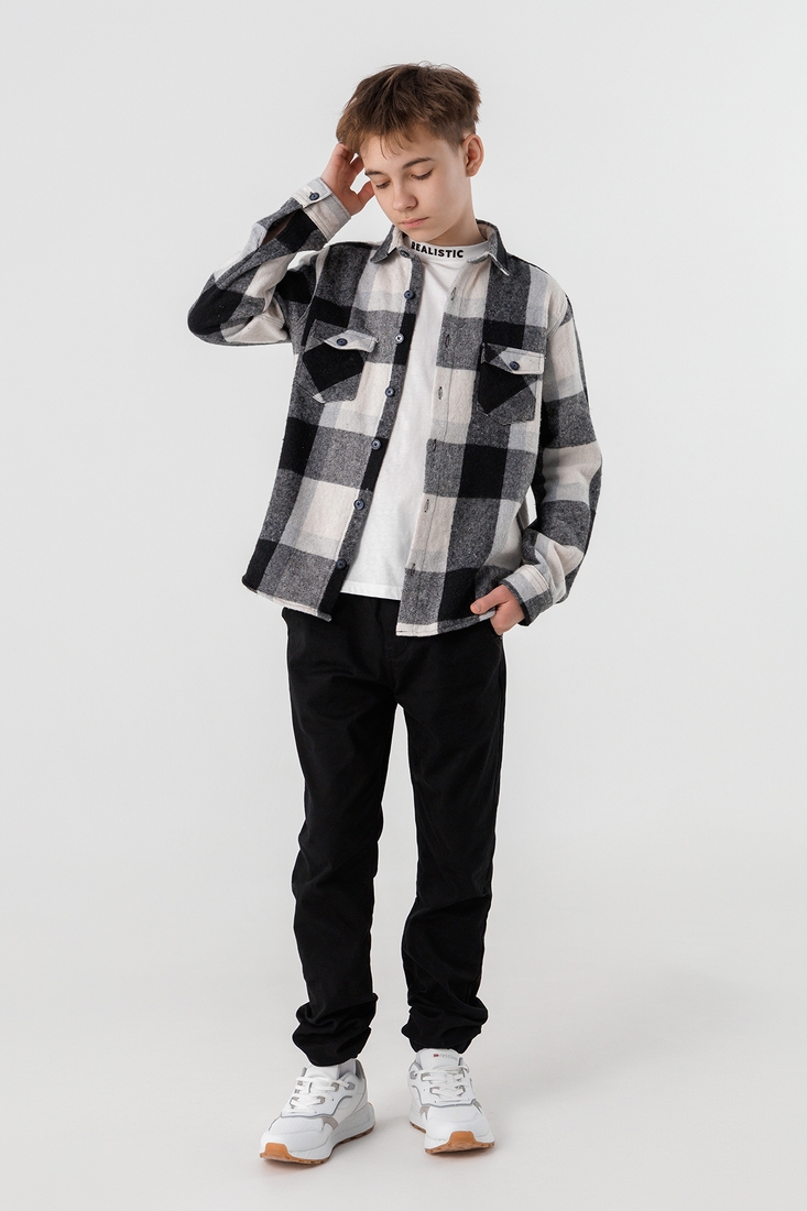 Фото Рубашка с узором для мальчика Deniz 124 164 см Черный (2000990473370D)