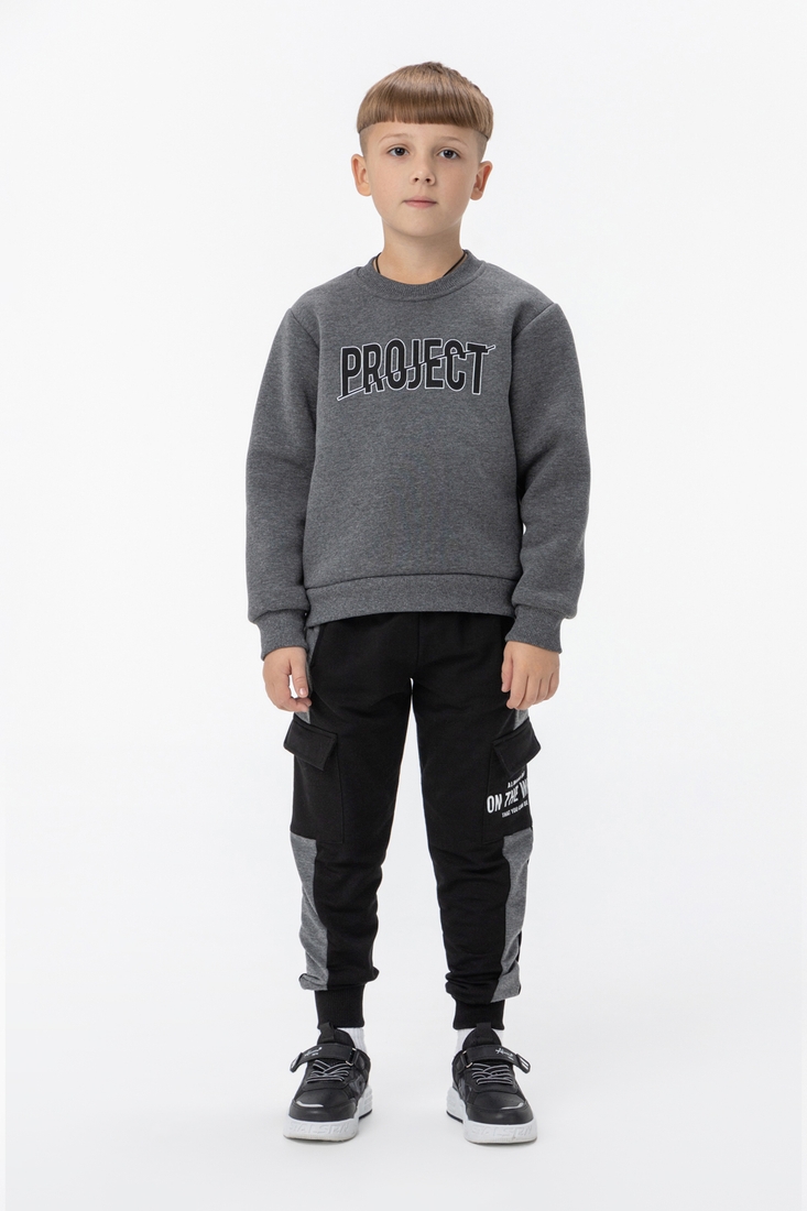 Фото Спортивні штани з принтом для хлопчика Atescan 1100 152 см Чорний (2000990079176D)