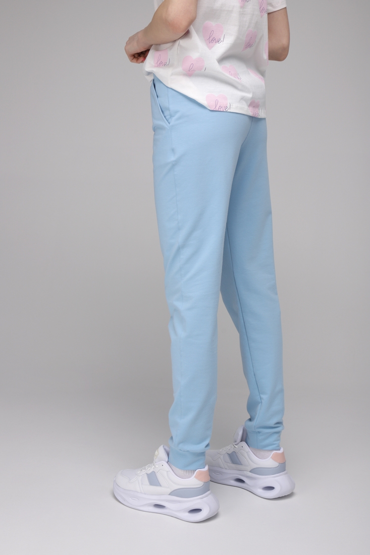 Фото Спортивные штаны женские однотонные 2210 XL Голубой (2000988977422D)