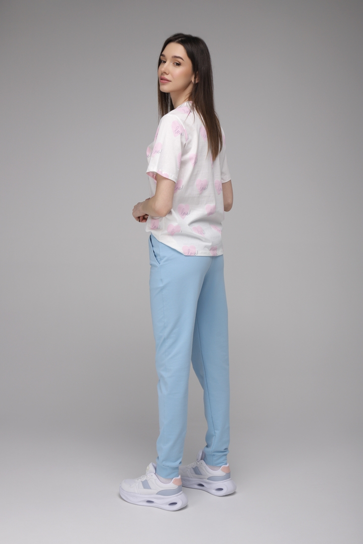 Фото Спортивные штаны женские однотонные 2210 XL Голубой (2000988977422D)