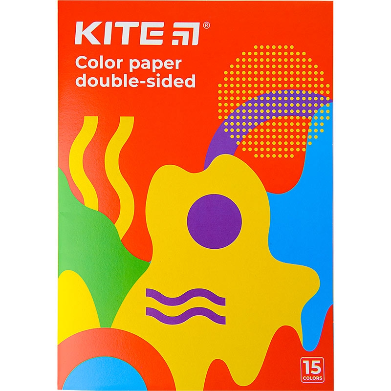 Фото Папір кольоровий "Kite" двосторонній А4/(15арк/15кол), "Kite Fantasy" K22-250-2 (4063276050168)