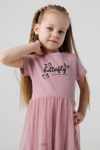 Фото Платье для девочки Viollen 3232 110 см Пудровый (2000990272041S)