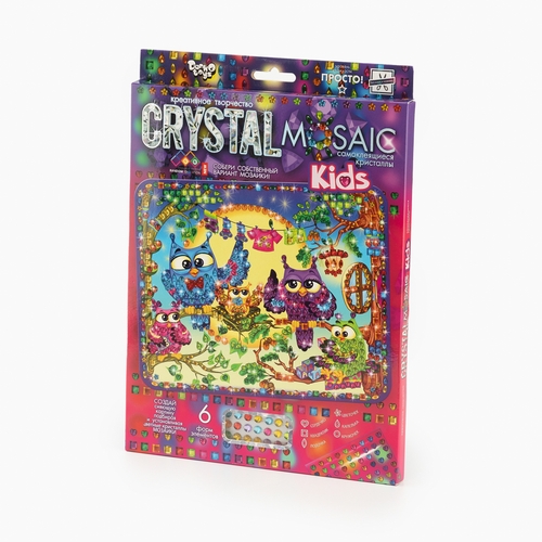 Фото Мозаїка з кристалів "Crystal mosaic kids Сови" Danko Toys CRMk-01-10 Різнокольоровий (2000989844860)