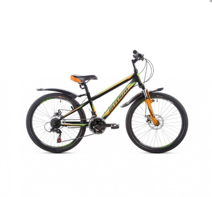Фото Велосипед FORSAGE DISK24 11 Черно-зеленый с оранжевым (2000904048342)