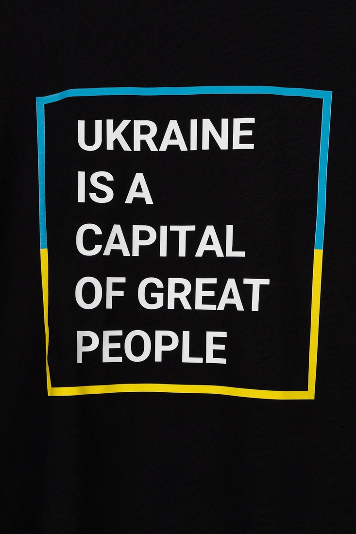 Фото Футболка патріотична жіноча On me TMC 2 "Ukraine is a capital" 2XL Чорний (2000989804321S)