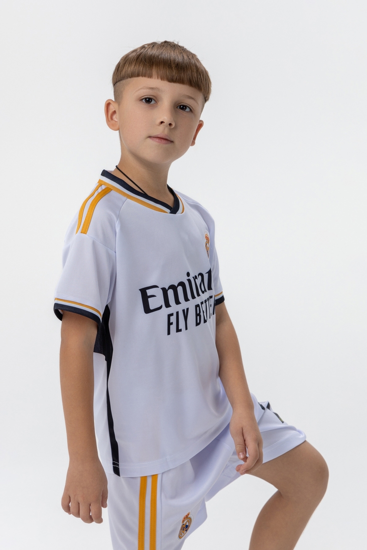 Фото Футбольна форма для хлопчика BLD РЕАЛ МАДРИД VINI JR 110 см Білий (2000990101969А)