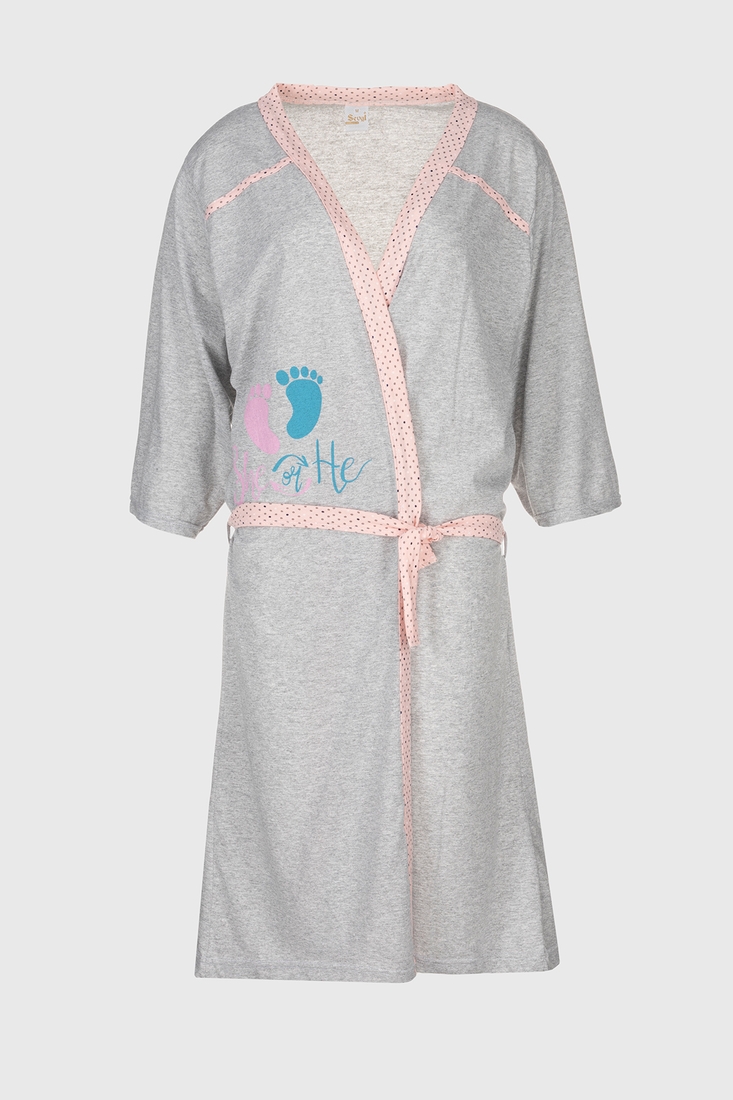 Фото Комплект халат+рубашка женский Sevgi 679 XL Серо-розовый (2000990512659A)