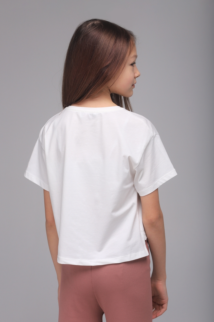 Фото Костюм для дівчинки (футболка+штани палаццо) Viollen 2170 Viollen 128 см Пудровий (2000989443650S)