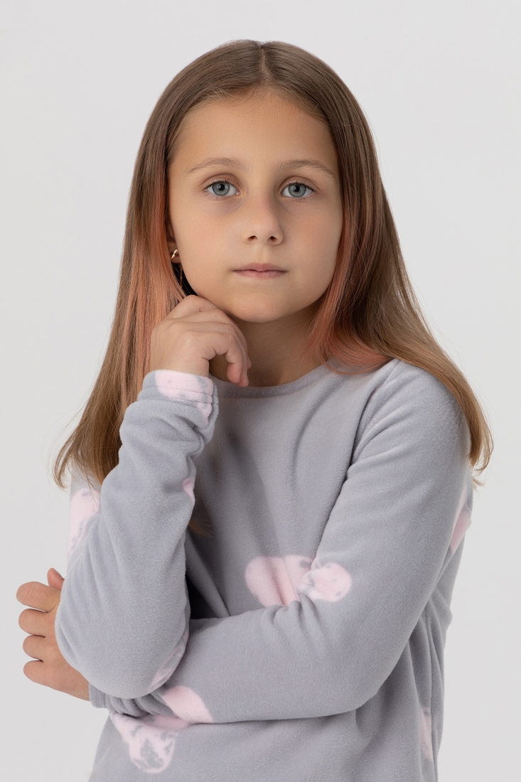 Фото Піжама для дівчинки Misenza K35018 4-5 роки Сірий (2000990075451A)