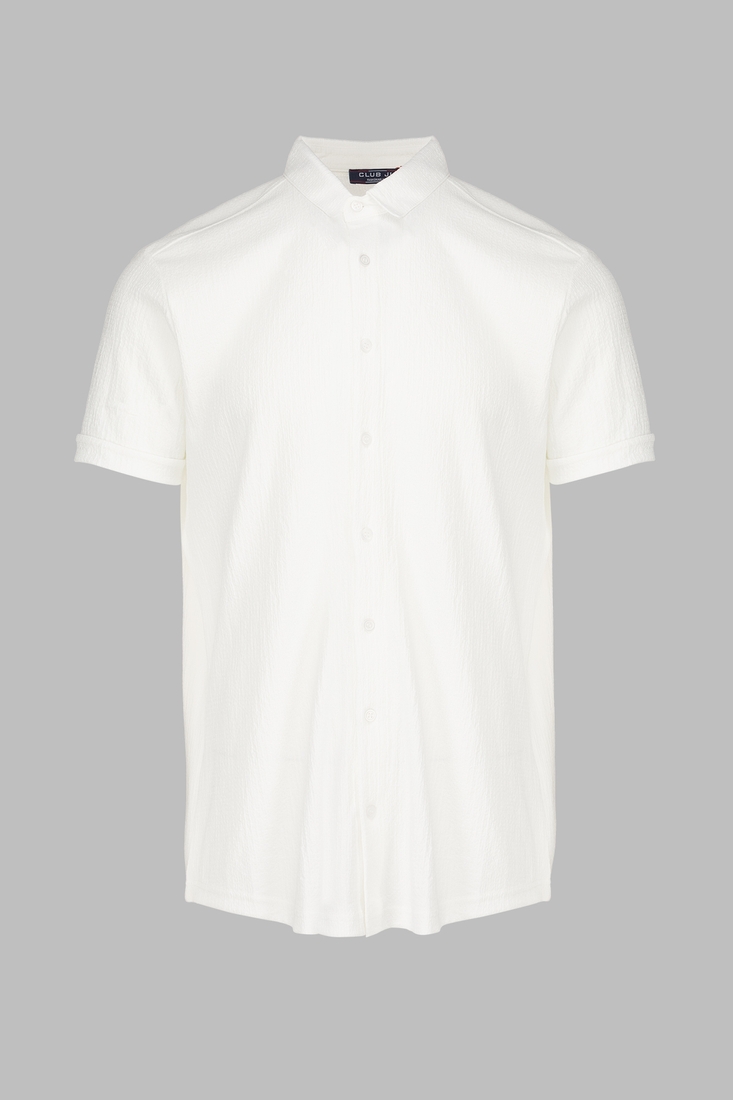 Фото Рубашка кэжуал однотонная мужская CLUB ju CJU21526 M Белый (2000990623126S)