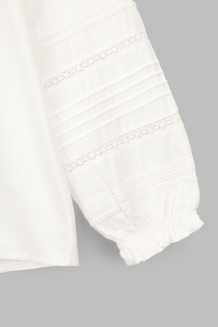 Фото Рубашка с вышивкой для девочки Cuento 2199 134 см Белый (2000990264206A)