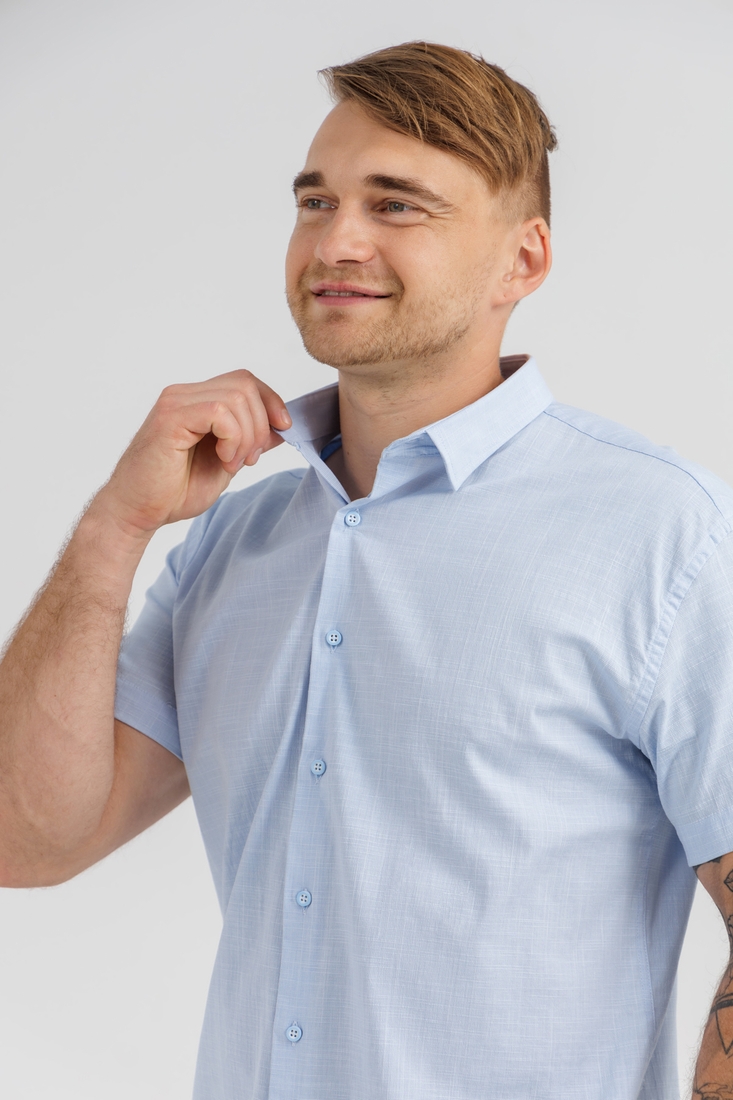 Фото Рубашка классическая однотонная мужская Redpolo 3916 3XL Голубой (2000990622006S)