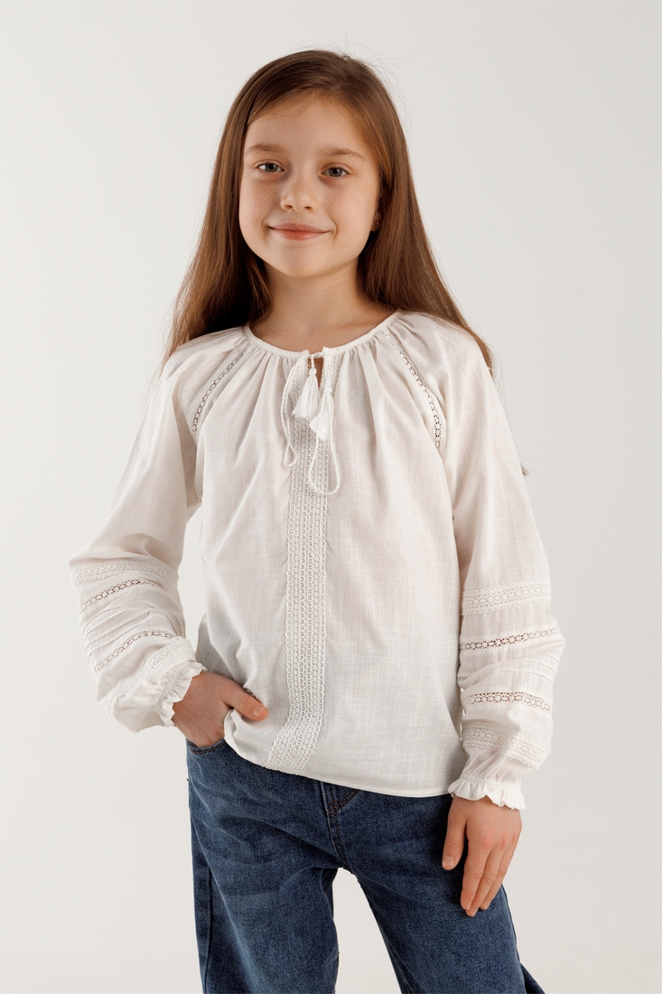 Фото Сорочка з вишивкою для дівчинки Cuento 2199 134 см Білий (2000990264206A)