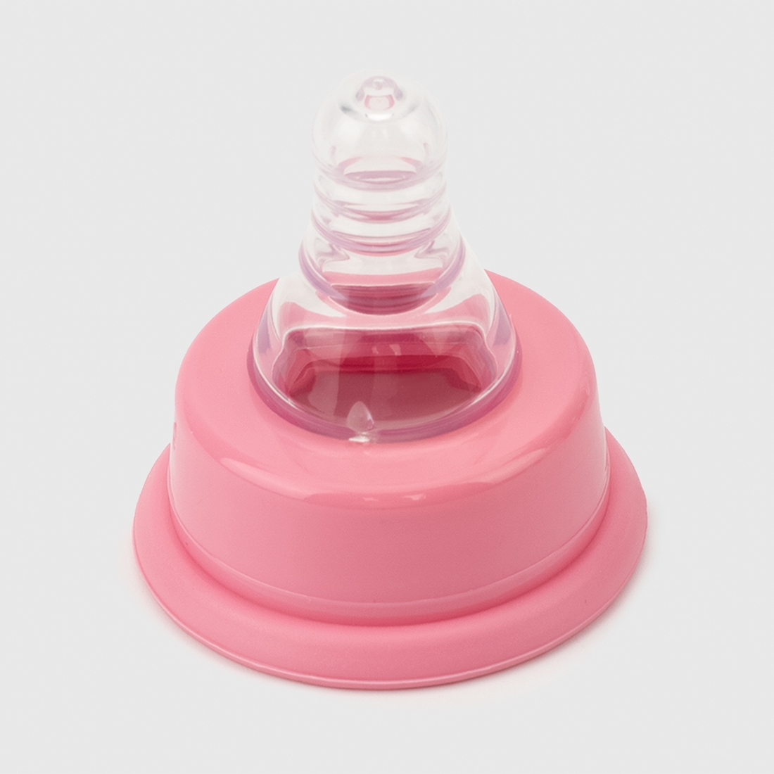 Фото Бутылочка круглая Lindo LI143 с силиконовой соской Розовый (2000990122513)