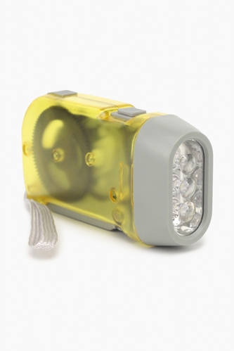 Фото Ліхтарик з динамо машиною ручний світлодіодний WT-092 Жовтий (2000989483809)