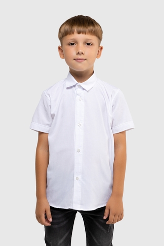 Фото Рубашка однотонная для мальчика Pitiki 750 134 см Белый (2000990021755D)