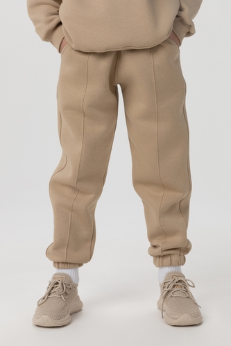 Фото Спортивні штани однотонні для дівчинки ANGELOS LX-274 152 см Бежевий (2000990146854W)