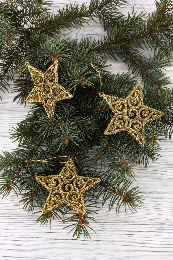 Фото Елочное украшение Рождественская звезда, 3 шт AG1110 (6961009951295)(NY)