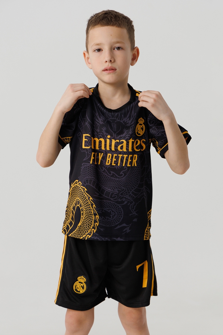 Фото Футбольная форма для мальчика BLD РЕАЛ МАДРИД VINI JR 152 см Черный (2000990367242A)