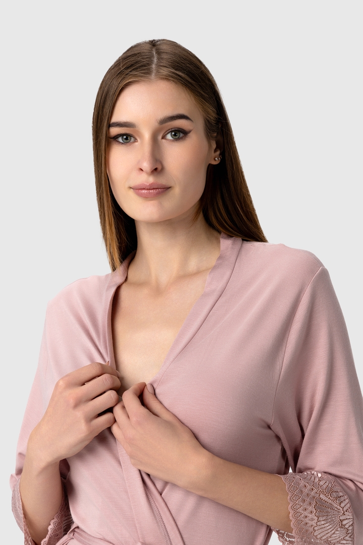 Фото Комплект халат+рубашка женский Atik 1385 XL Пудровый (2000990159236A)