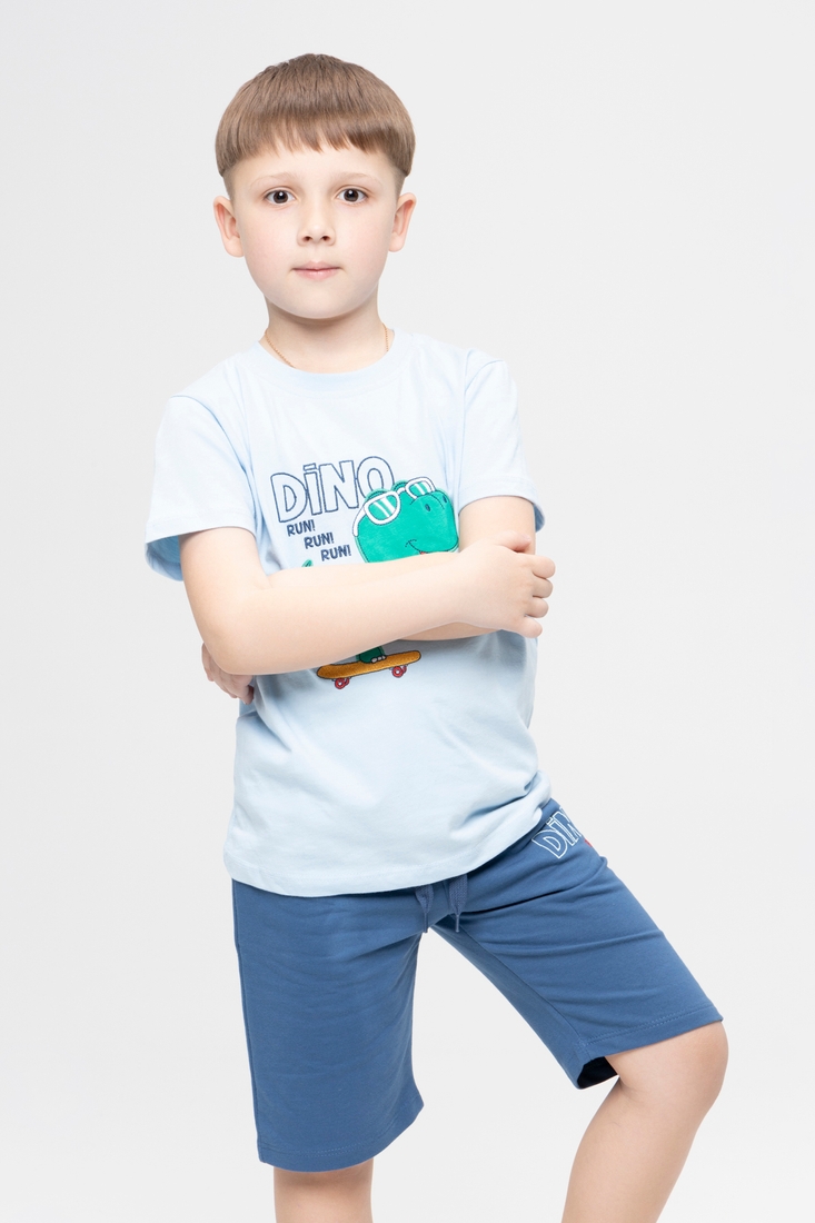Фото Костюм для хлопчика Breeze 0814 футболка + шорти 116 см Блакитний (2000989621270S)