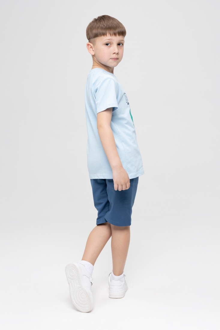 Фото Костюм для хлопчика Breeze 0814 футболка + шорти 116 см Блакитний (2000989621270S)