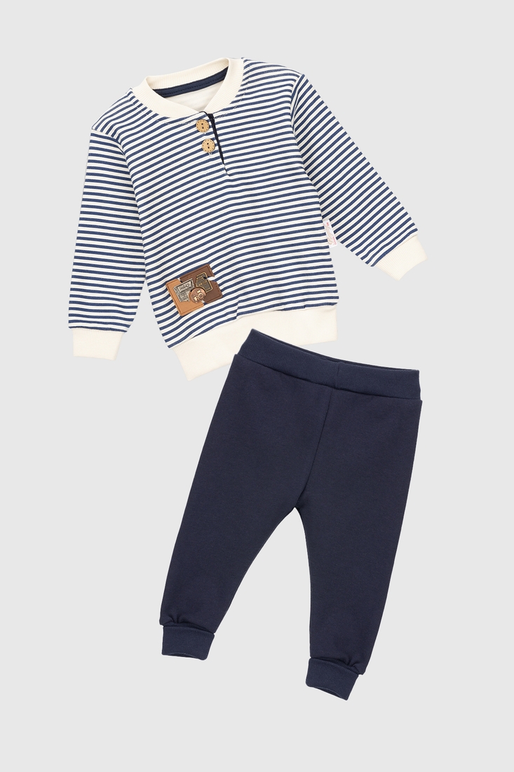 Фото Костюм (світшот+штани) для хлопчика Beyaz Bebek 2060 92 см Темно-синій (2000990301895D)