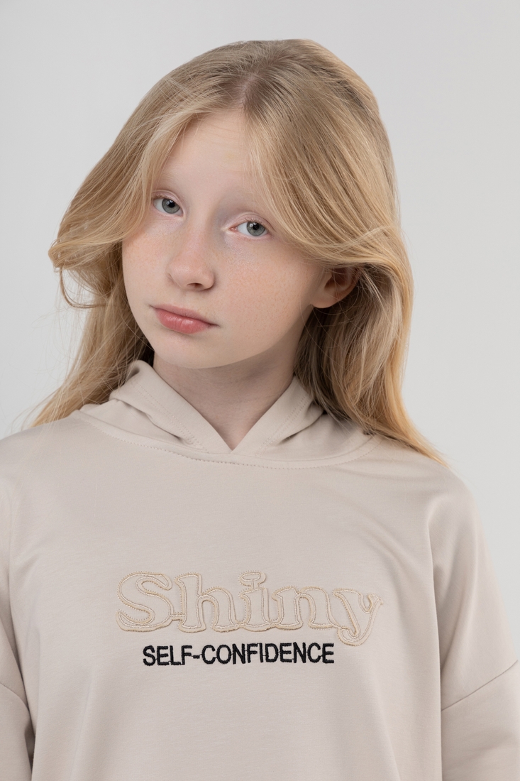 Фото Спортивный костюм (кофта, штаны) для девочки Viollen 2190 128 см Светло-бежевый (2000990040497D)