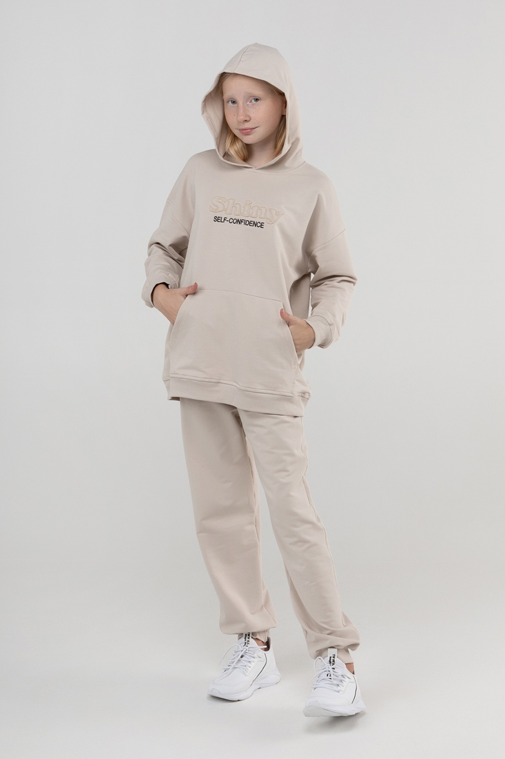 Фото Спортивный костюм (кофта, штаны) для девочки Viollen 2190 164 см Светло-бежевый (2000990040558D)