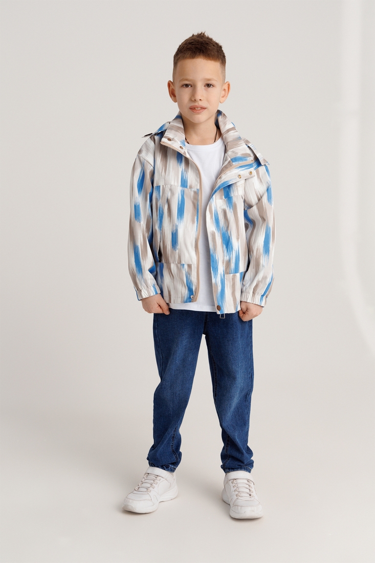 Фото Вітровка для хлопчика 23016-4 158 см Синій з бежевим (2000990369796D)
