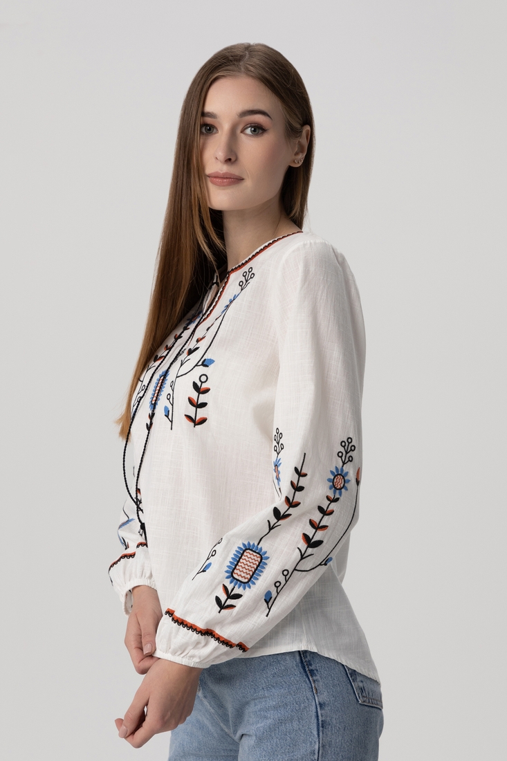 Фото Вишиванка сорочка з принтом жіноча Park karon 23150 40 Білий (2000990154316A)