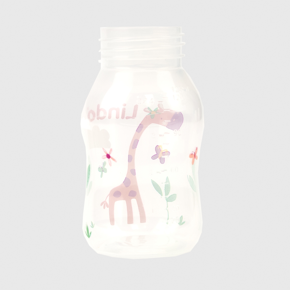 Фото Пляшка кругла Lindo LI146 з силіконовою соскою Рожевий (2000990122544)