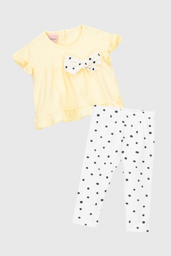 Фото Костюм (футболка+лосини) для дівчинки Baby Show 249784 86 см Жовтий (2000990422897S)