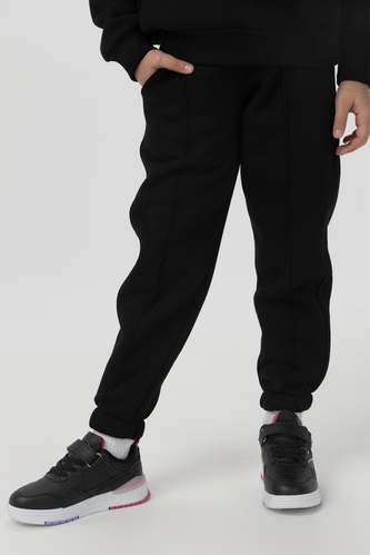 Фото Спортивні штани однотонні для дівчинки ANGELOS LX-274 158 см Чорний (2000990145536W)